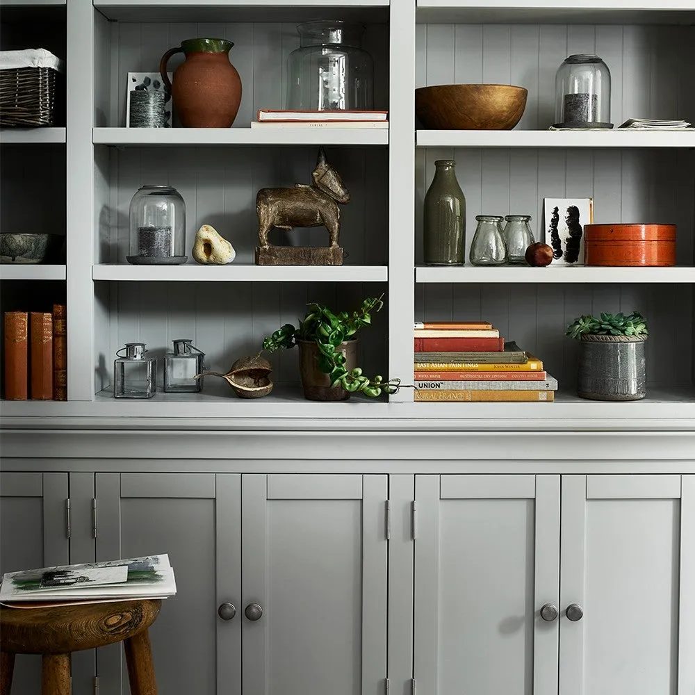 Grand Bookcase with Storage - Pebble Grey