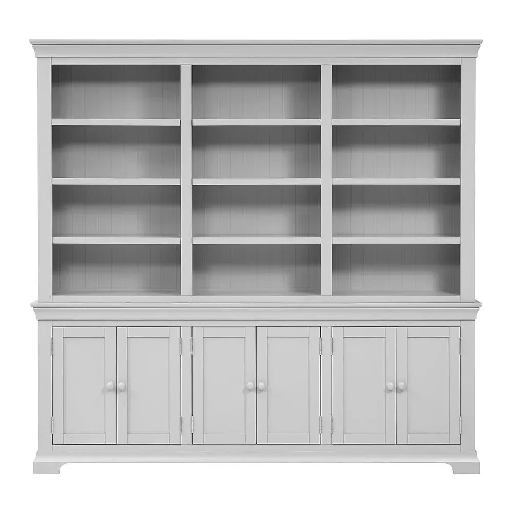 Grand Bookcase with Storage - Pebble Grey