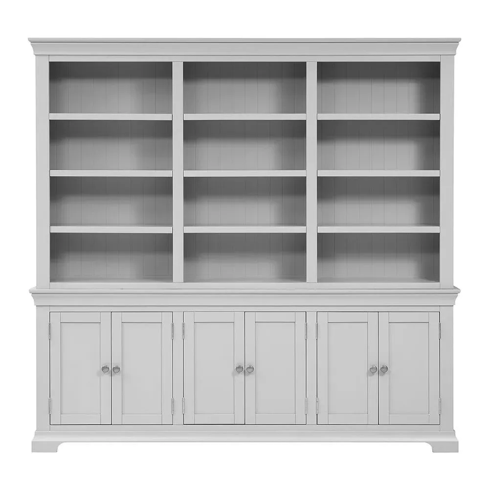 Grand Bookcase with Storage - Pebble Grey