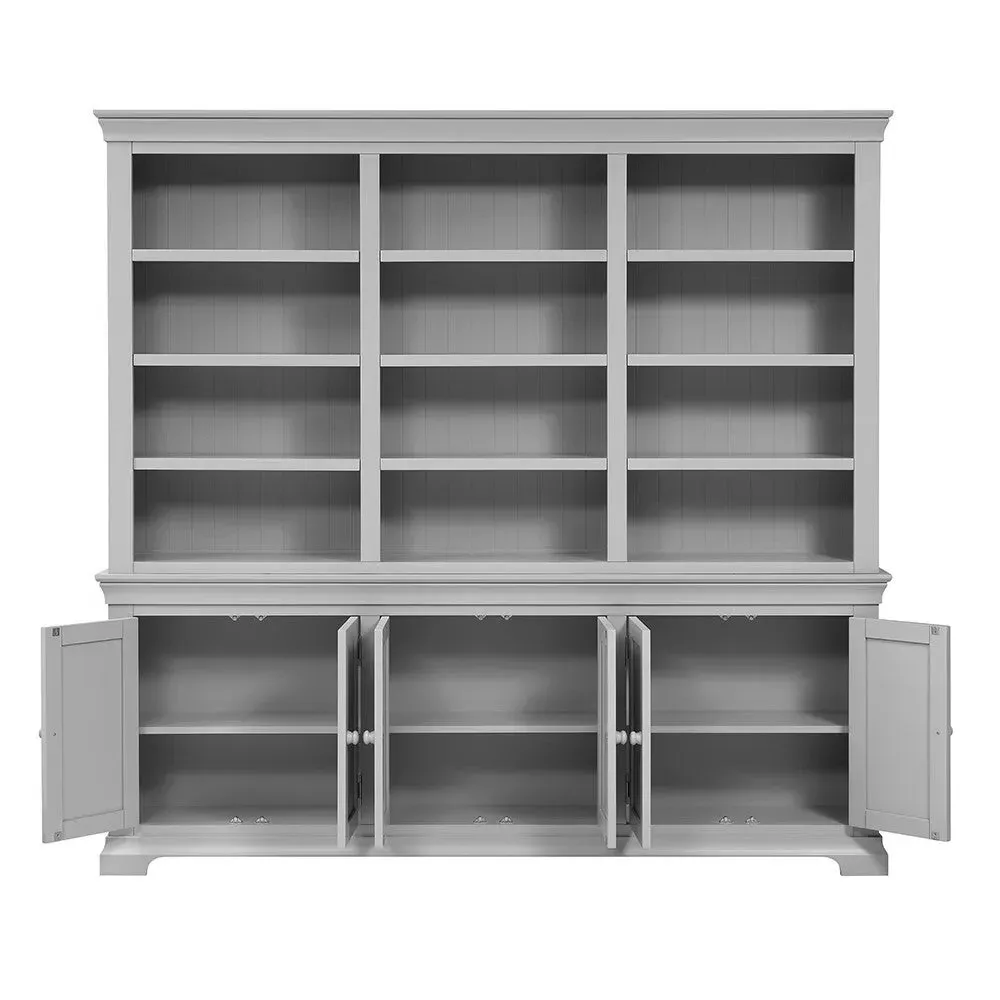 Grand Bookcase with Storage - Pebble Grey