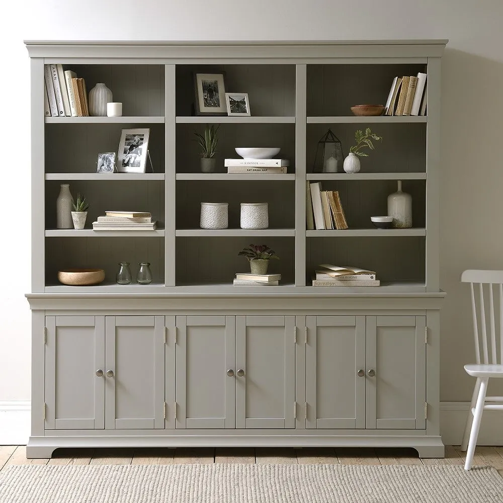 Grand Bookcase with Storage - Pebble Grey