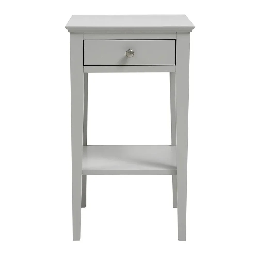 Narrow Bedside Table - Grey