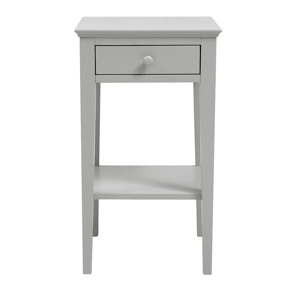 Narrow Bedside Table - Grey