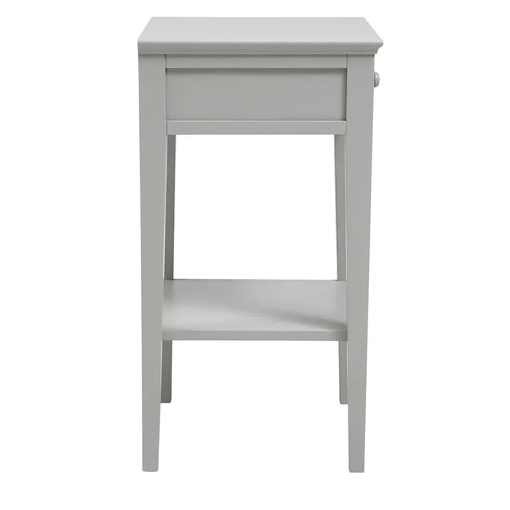 Narrow Bedside Table - Grey