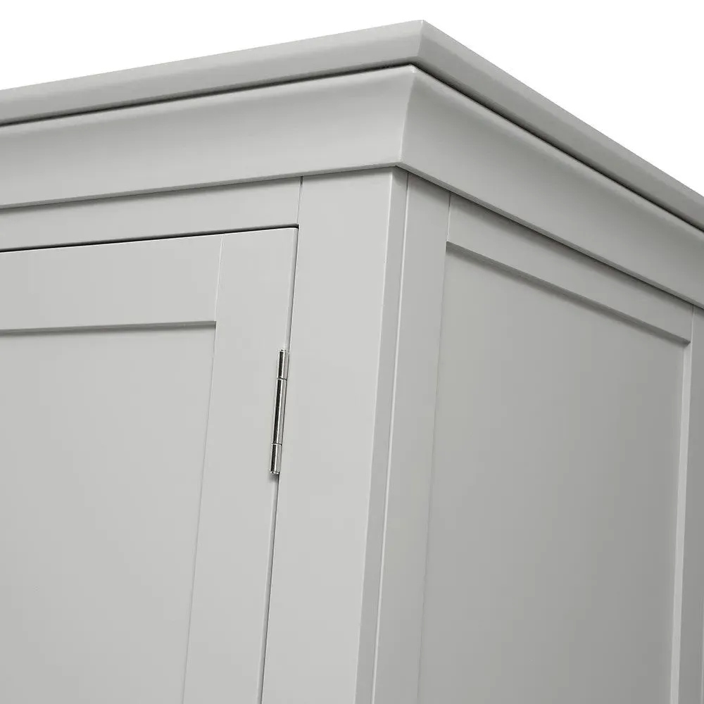 Triple Wardrobe with Drawers - Pebble Grey