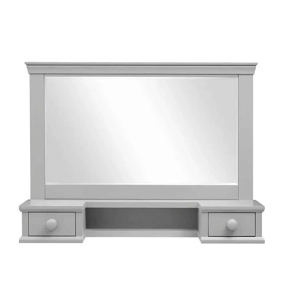 Vanity Mirror with Storage - Pebble Grey