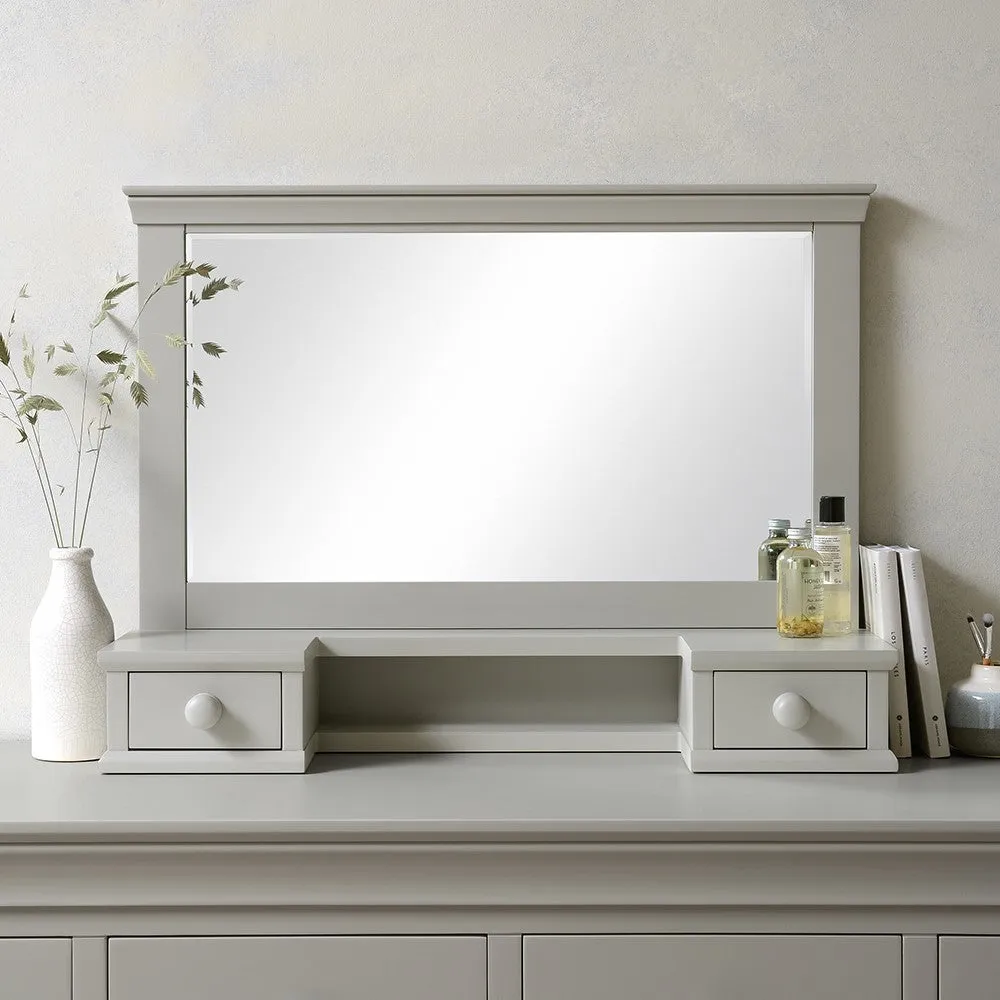 Vanity Mirror with Storage - Pebble Grey image