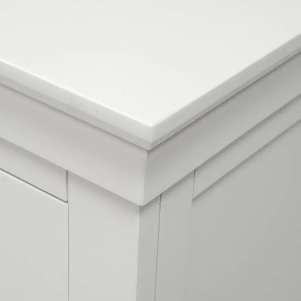 3 Drawer Bedside Table - White