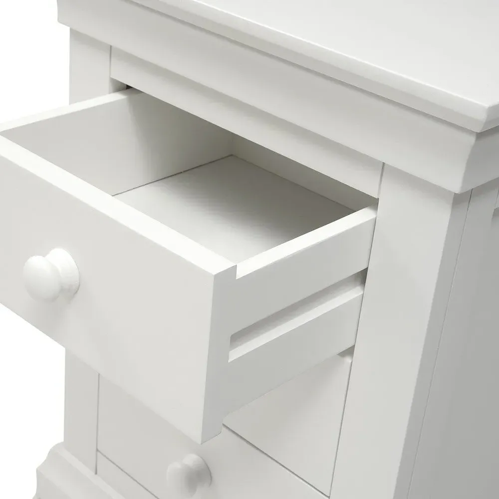 3 Drawer Bedside Table - White