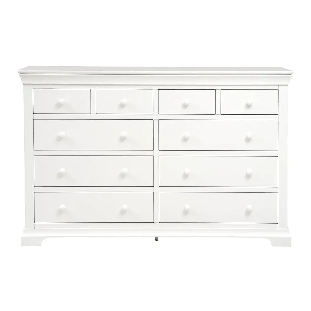 Chantilly 10 Drawer Chest - Warm White