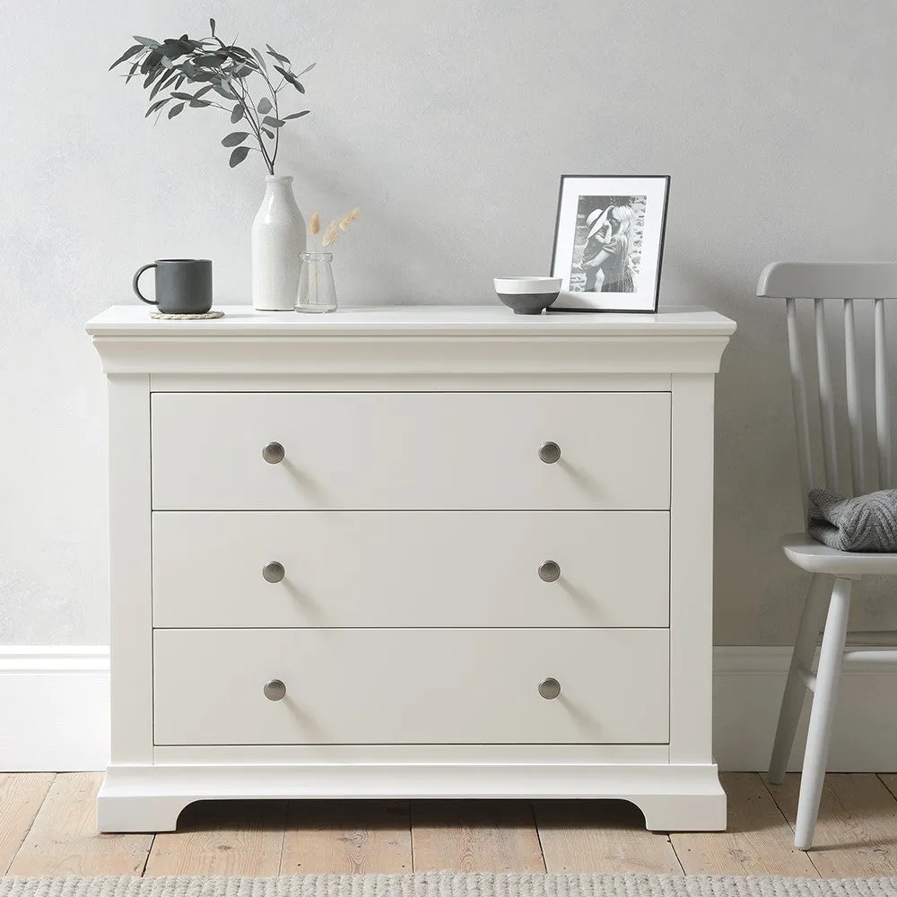 Chantilly 3 Drawer Petite Chest - Warm White