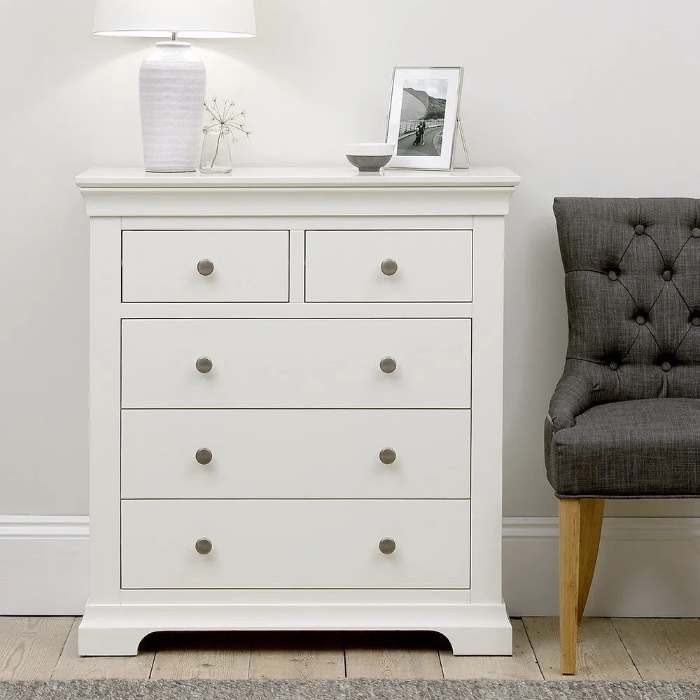 Chantilly 5 Drawer Chest - Warm White