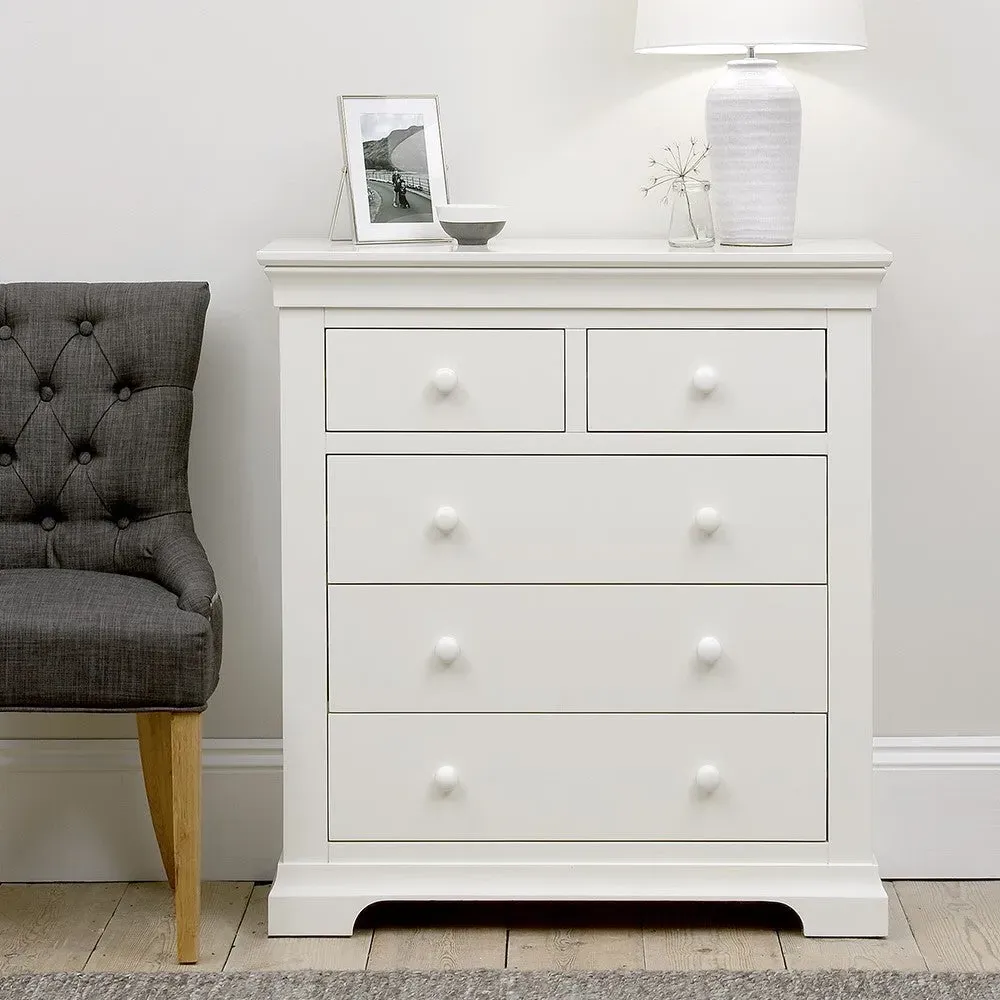 Chantilly 5 Drawer Chest - Warm White