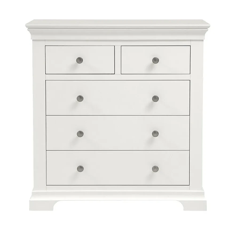 Chantilly 5 Drawer Chest - Warm White