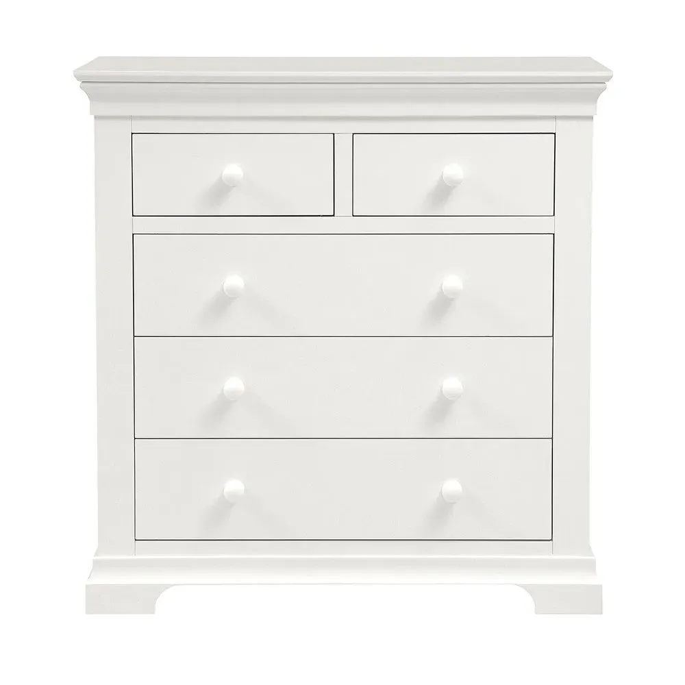 Chantilly 5 Drawer Chest - Warm White