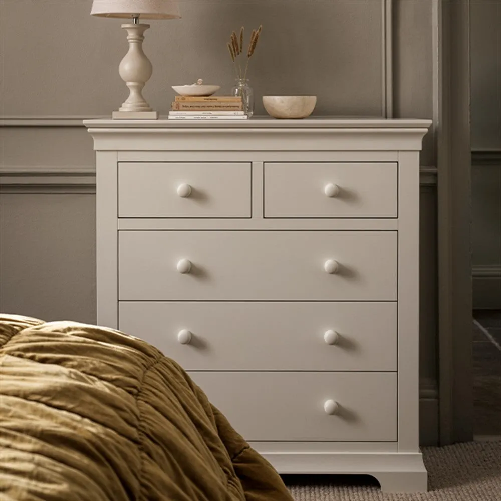 Chantilly 5 Drawer Chest - Warm White
