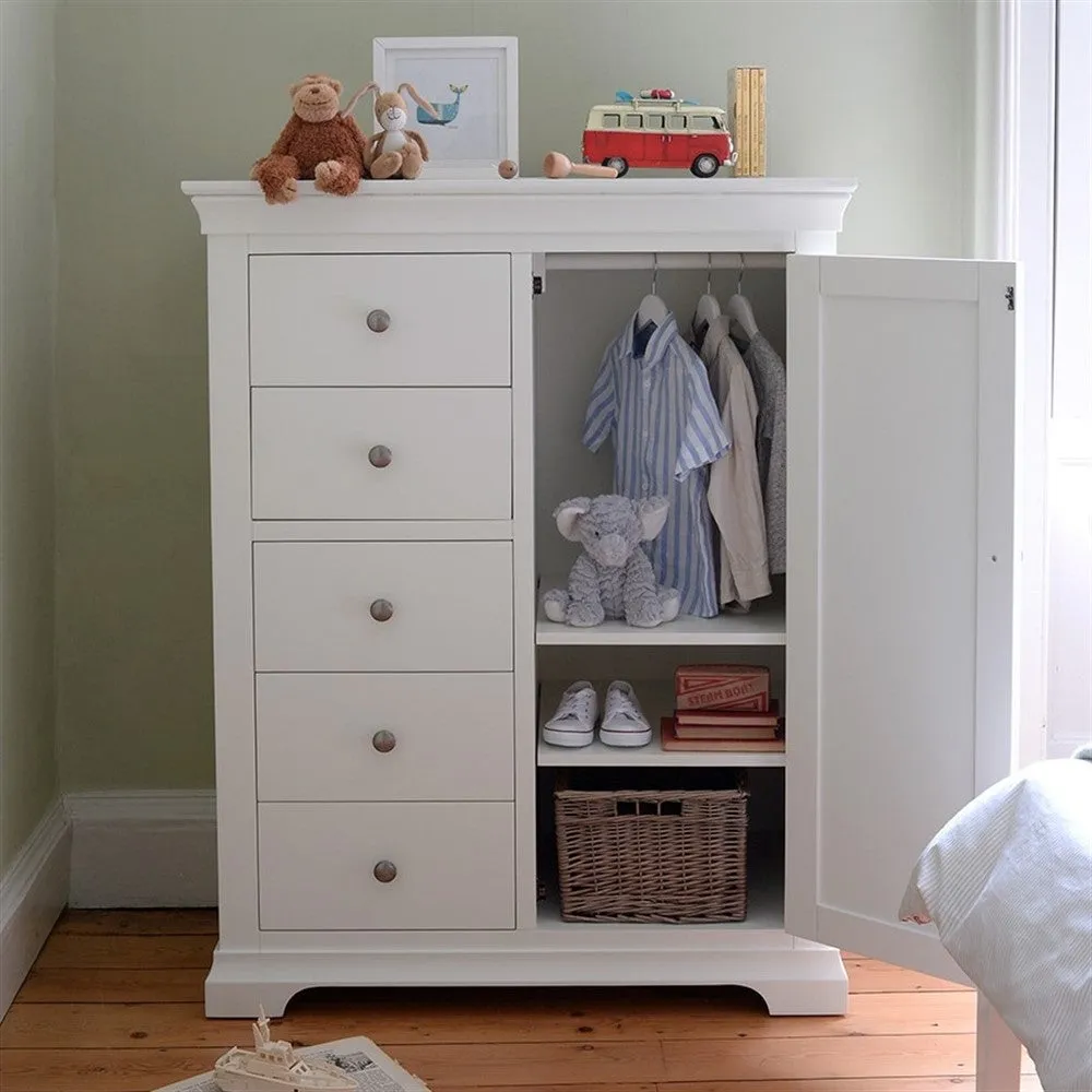 Chantilly Combination Wardrobe with Drawers - Warm White