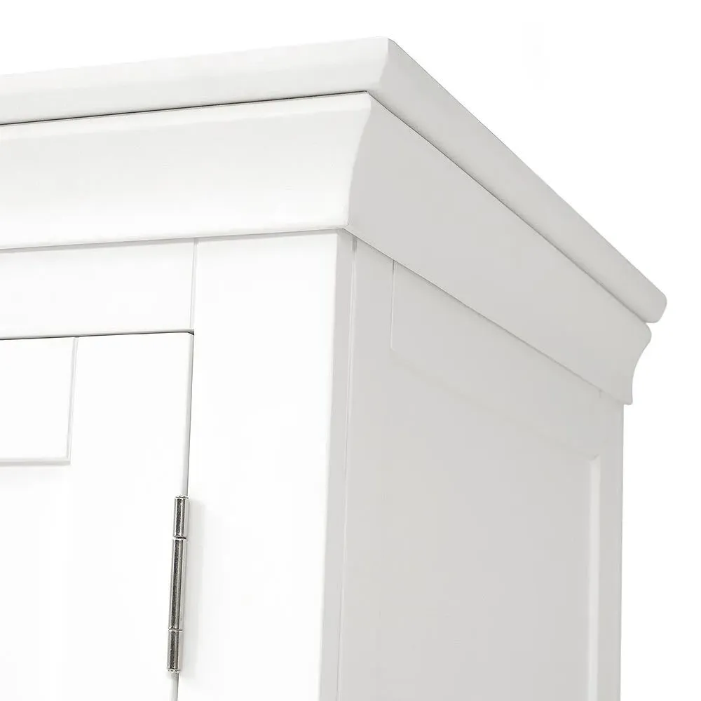 Chantilly Double Wardrobe Bedroom Set - White