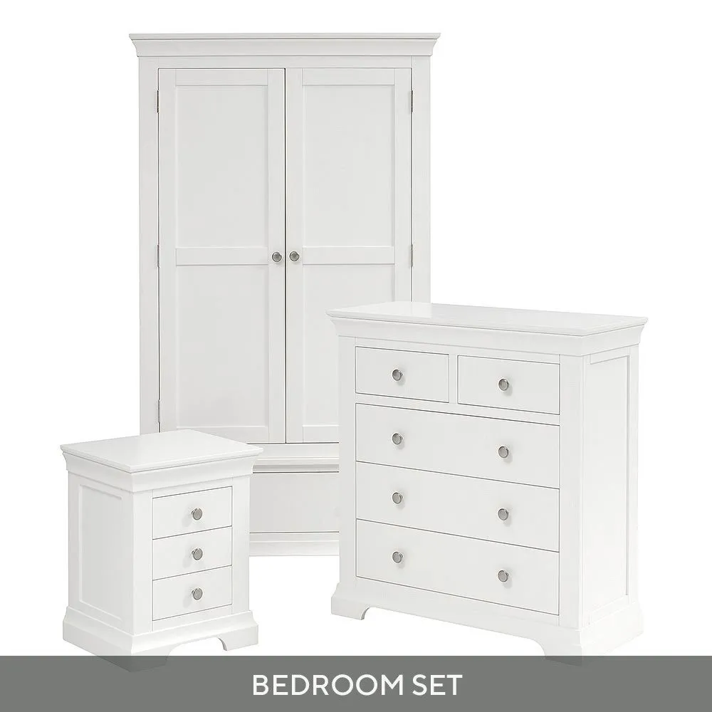 Chantilly Double Wardrobe Bedroom Set - White