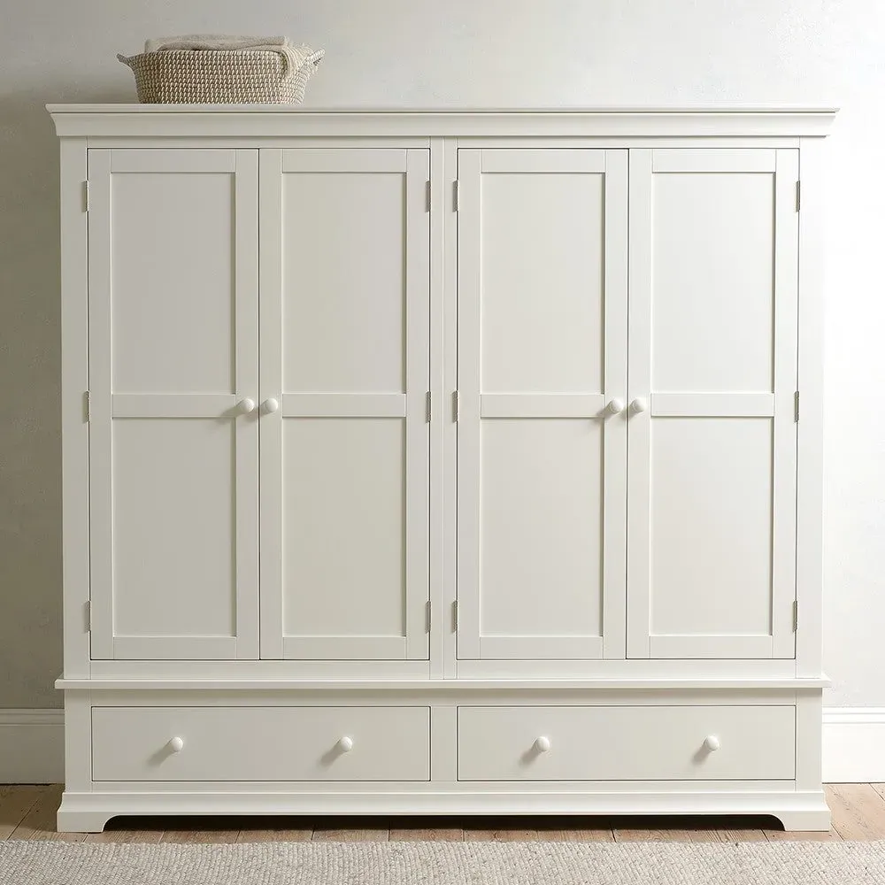 Chantilly Four Door Wardrobe - Warm White