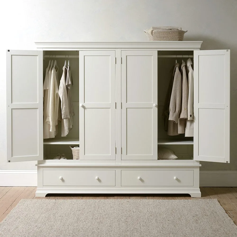 Chantilly Four Door Wardrobe - Warm White