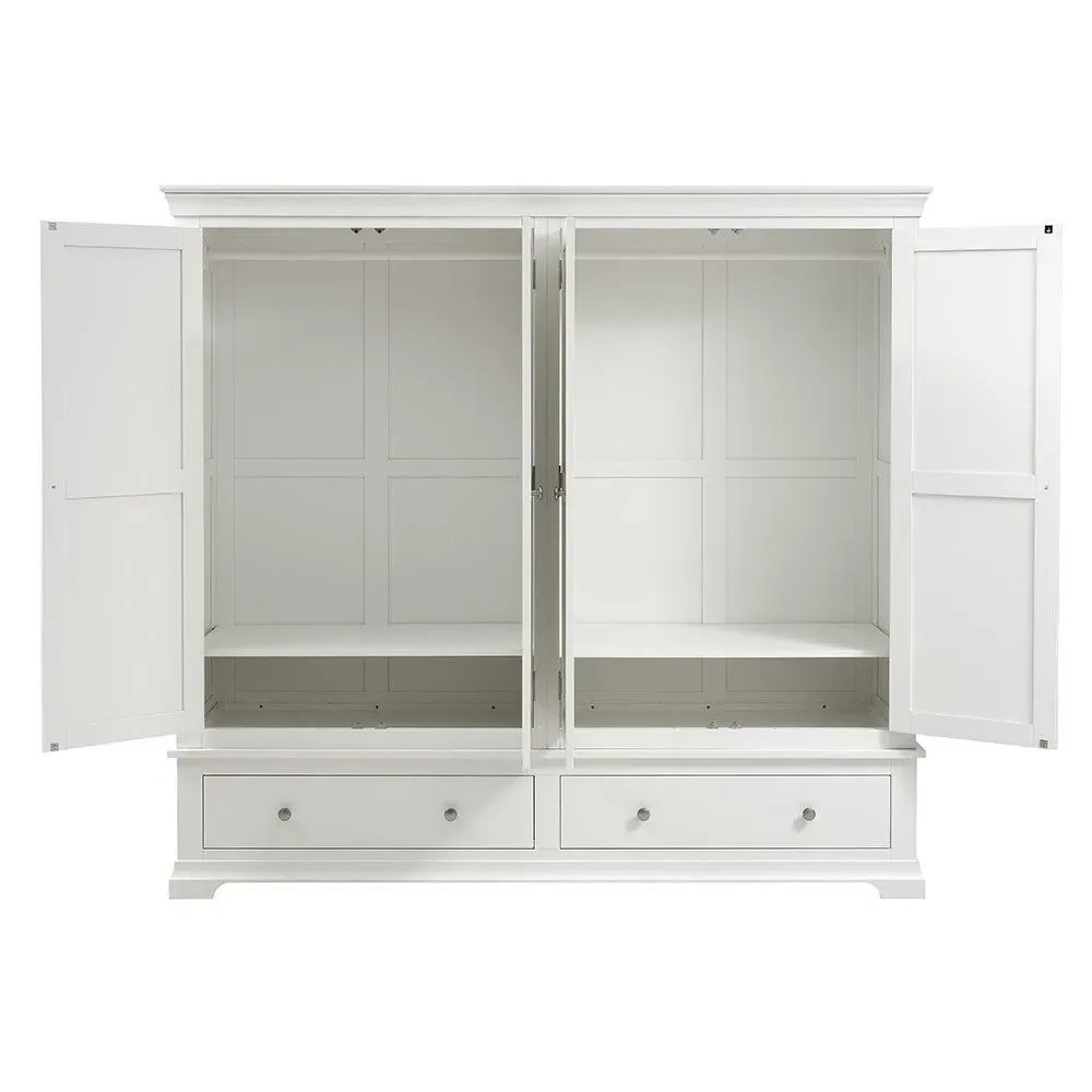 Chantilly Four Door Wardrobe - Warm White