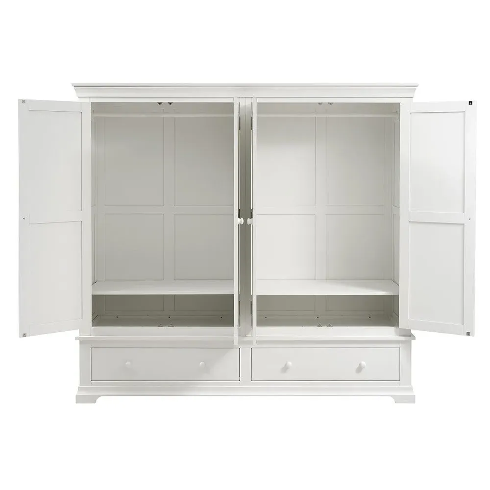 Chantilly Four Door Wardrobe - Warm White