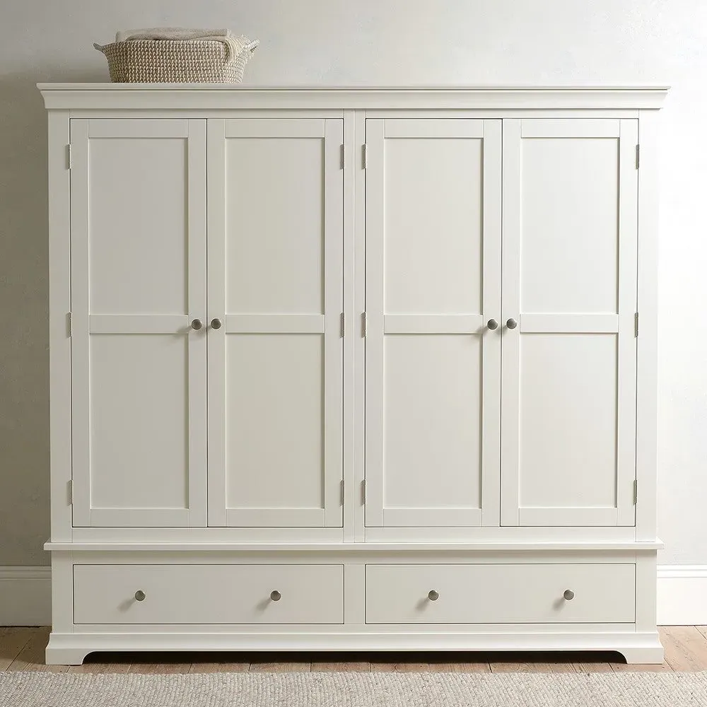 Chantilly Four Door Wardrobe - Warm White
