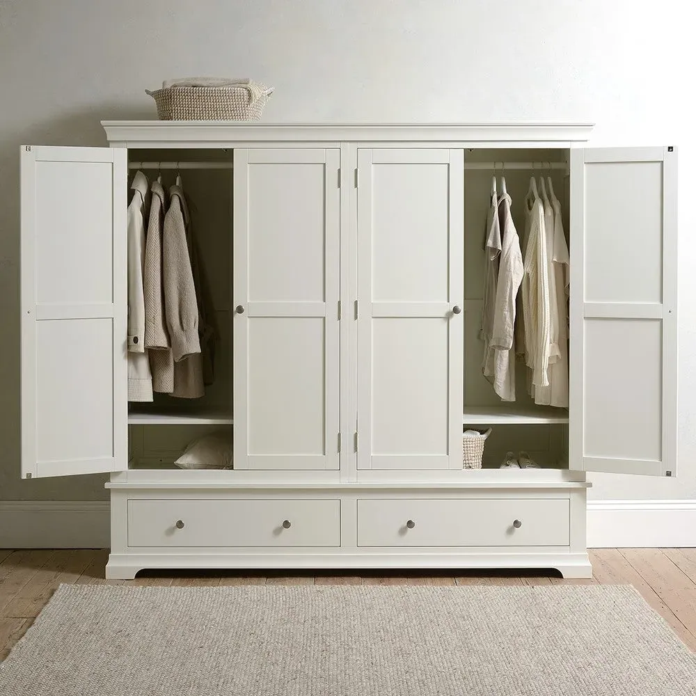Chantilly Four Door Wardrobe - Warm White image