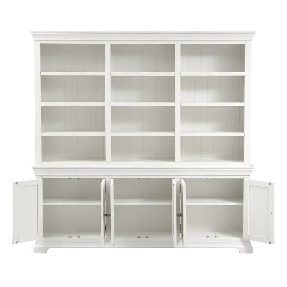 Chantilly Grand Bookcase with Storage - Warm White