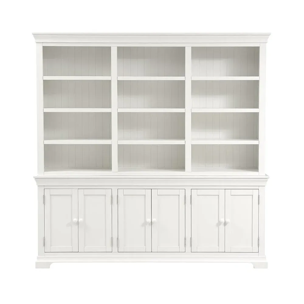 Chantilly Grand Bookcase with Storage - Warm White
