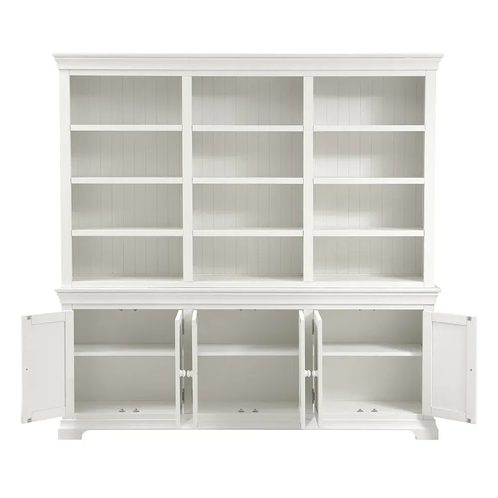 Chantilly Grand Bookcase with Storage - Warm White