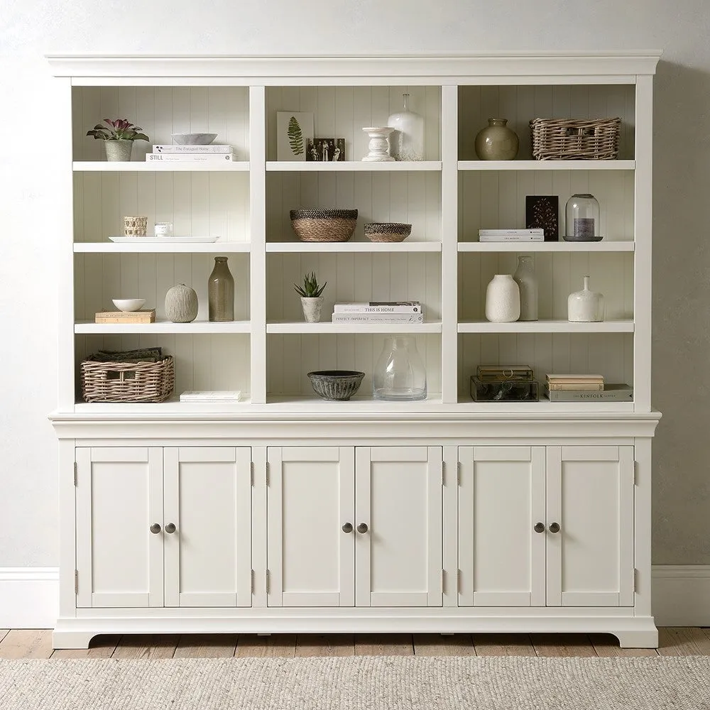 Chantilly Grand Bookcase with Storage - Warm White