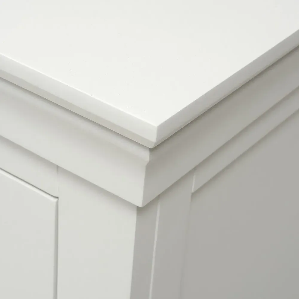 Chantilly Large 2 Drawer Bedside Table - White