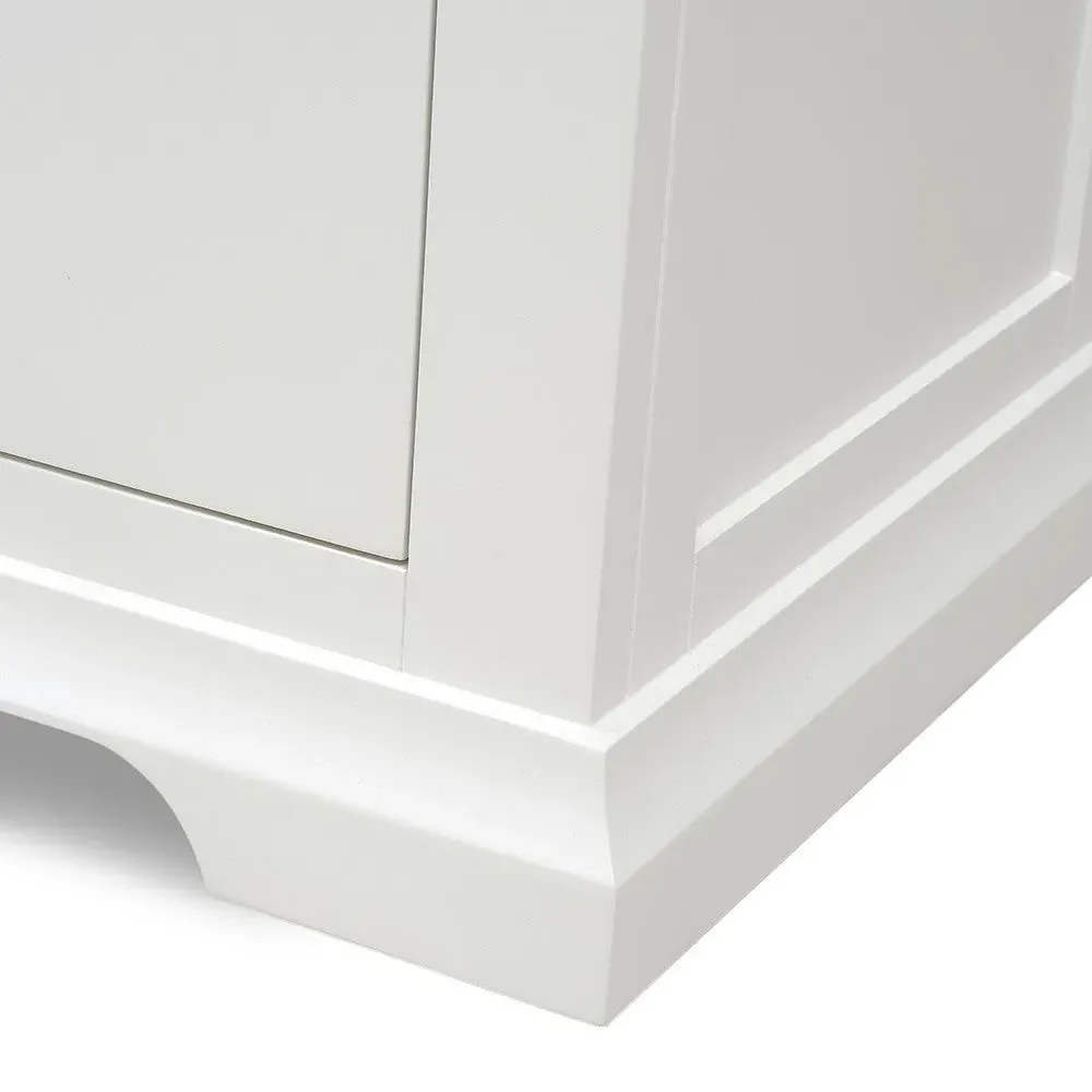 Chantilly Large 2 Drawer Bedside Table - White