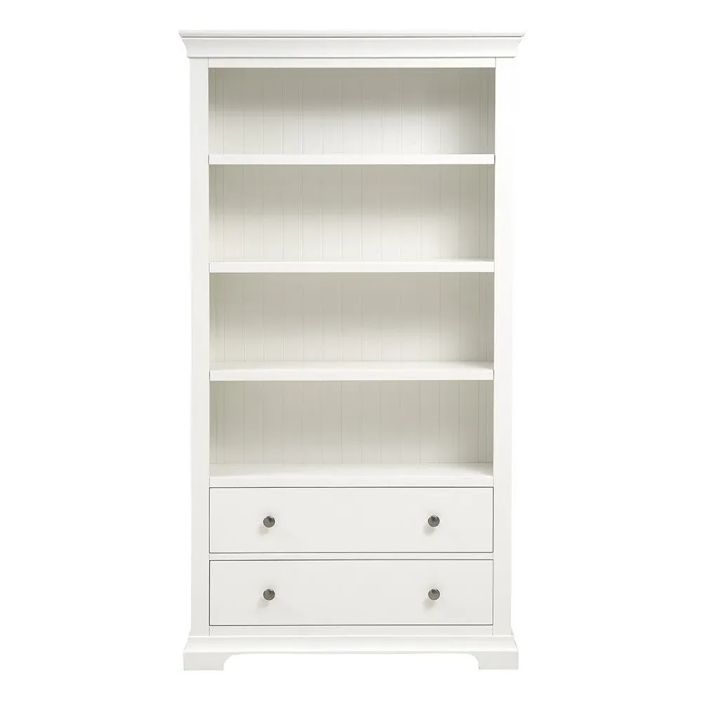 Chantilly Large Bookcase with Drawers - Warm White