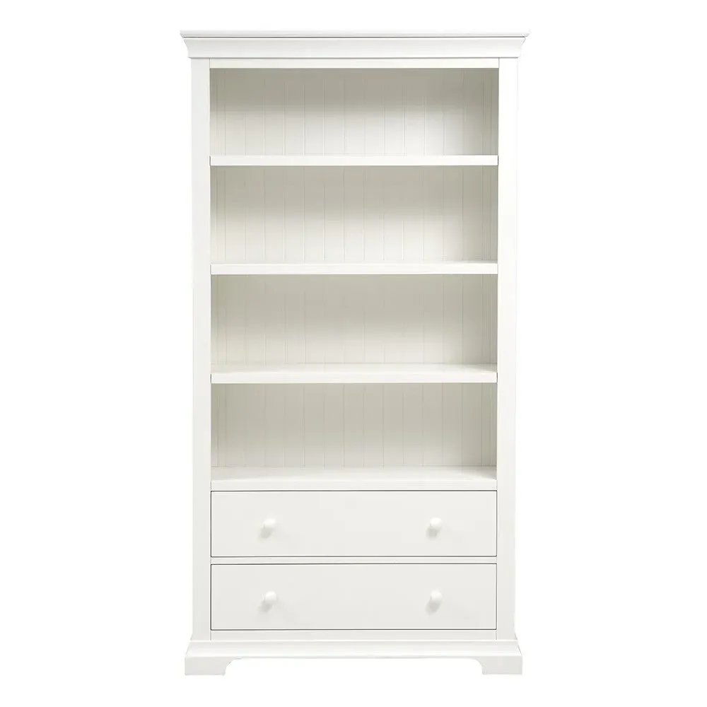Chantilly Large Bookcase with Drawers - Warm White