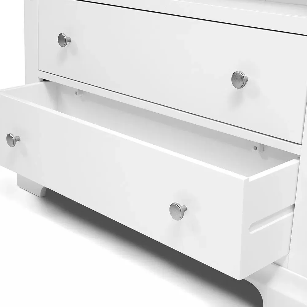 Chantilly Large Bookcase with Drawers - Warm White