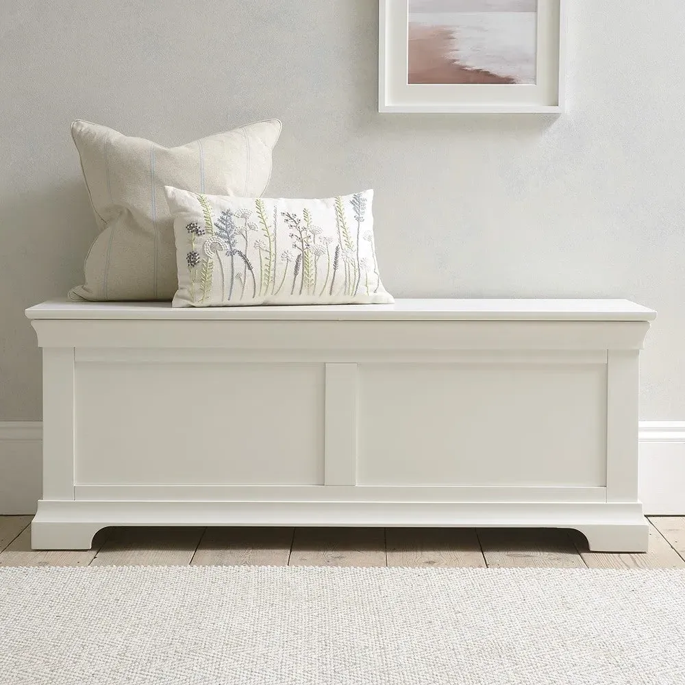 Wide Blanket Box - Warm White