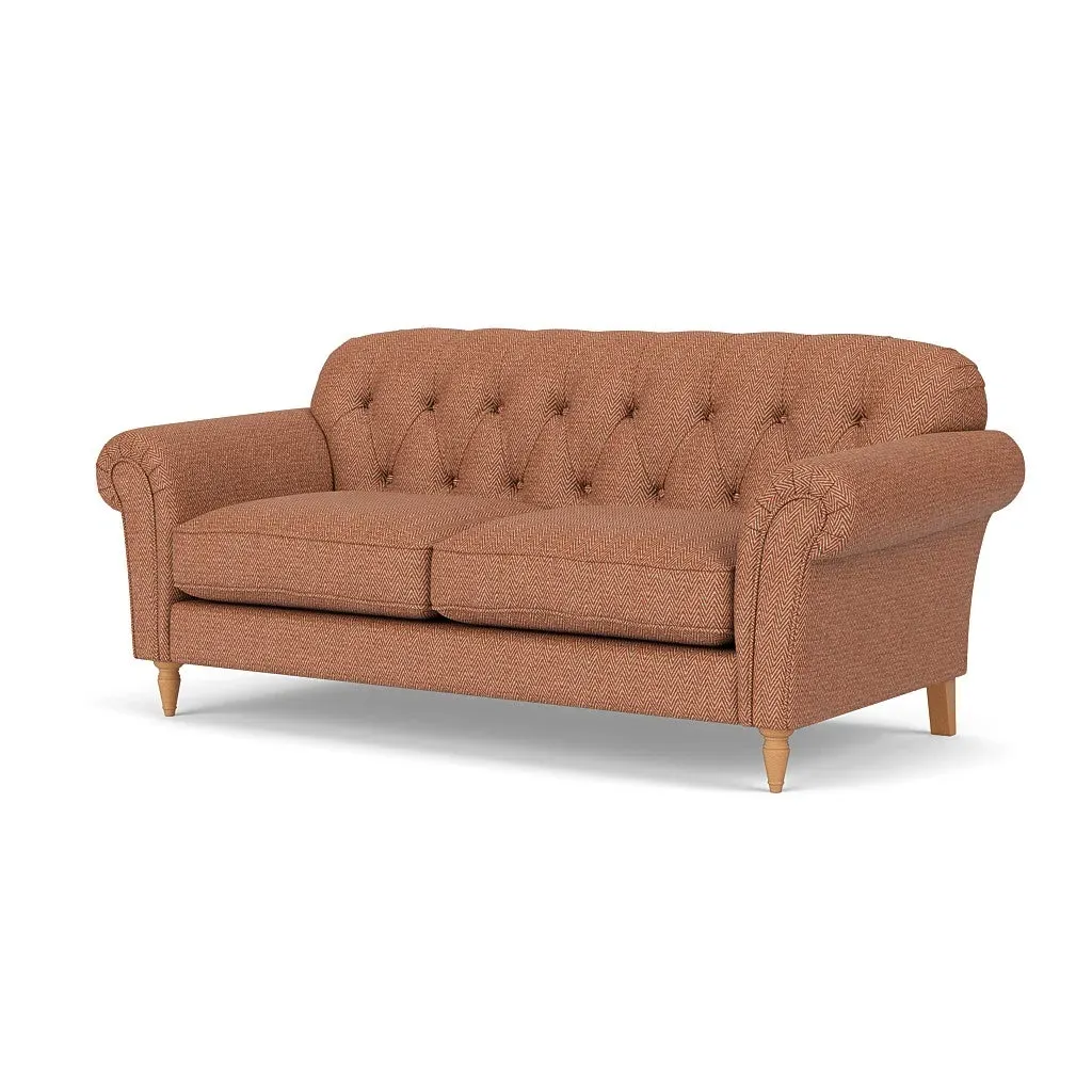3-Seater Sofa - Brick, Herringbone Weave