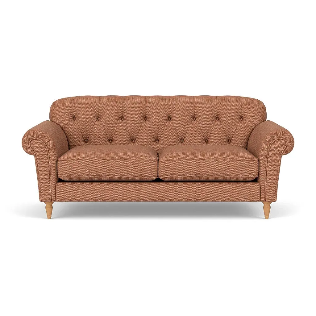 3-Seater Sofa - Brick, Herringbone Weave