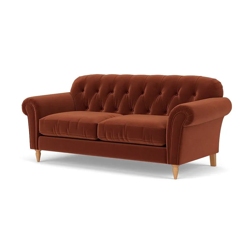 3-Seater Sofa - Brick, Matt Velvet