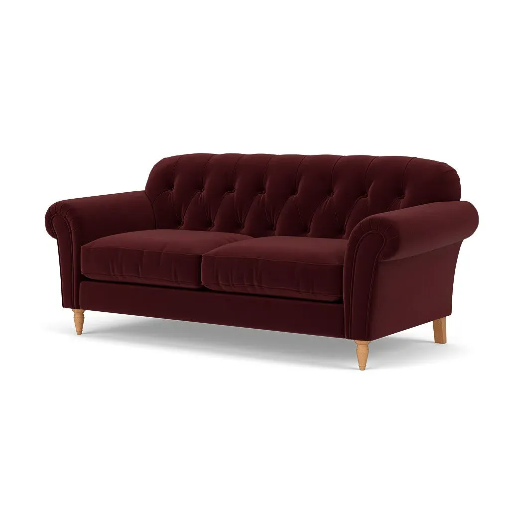 3-Seater Sofa - Dark Rosehip, Matt Velvet