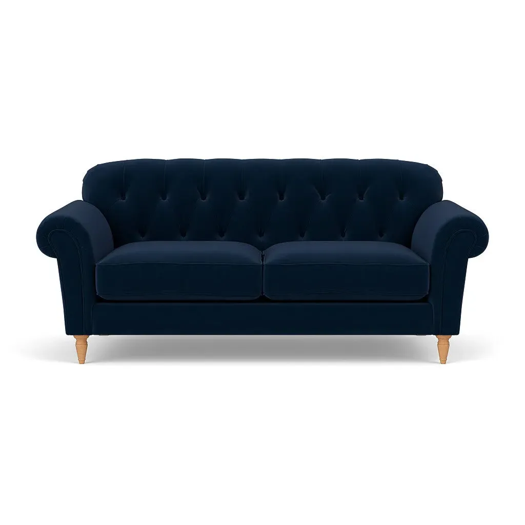 3-Seater Sofa - Deep Blue, Matt Velvet image