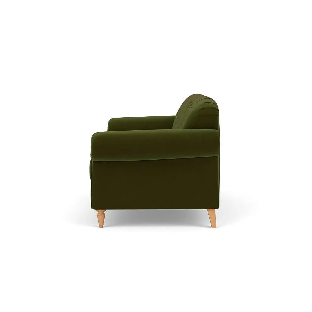 3-Seater Sofa - Forest Green, Matt Velvet
