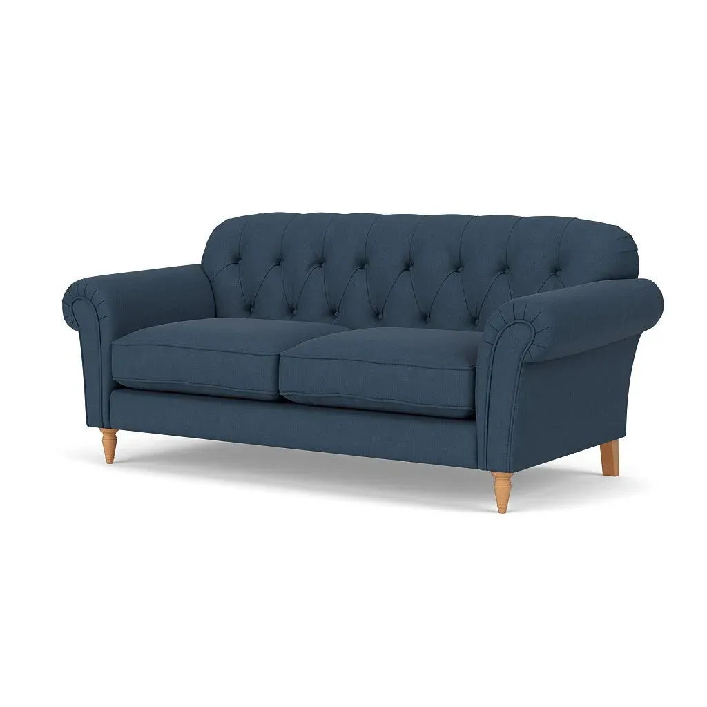 3 Seater Sofa - Indigo, House Linen Mix