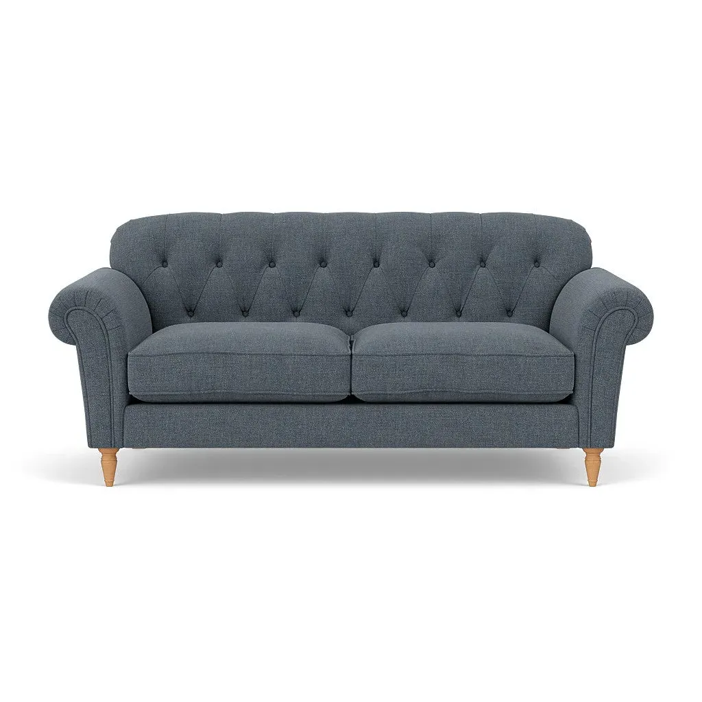 3 Seater Sofa - Indigo, Rustic Weave