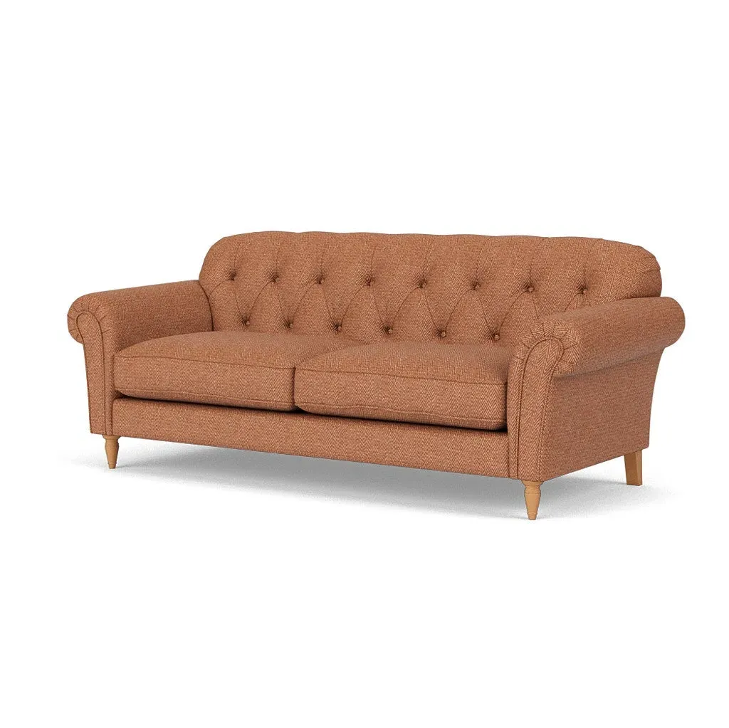 4-Seater Sofa - Brick, Herringbone Weave