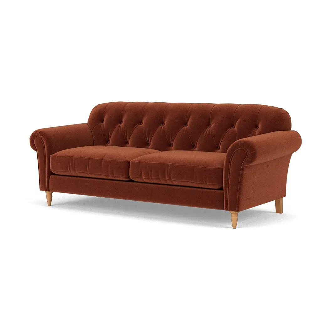 4-Seater Sofa - Brick, Matt Velvet