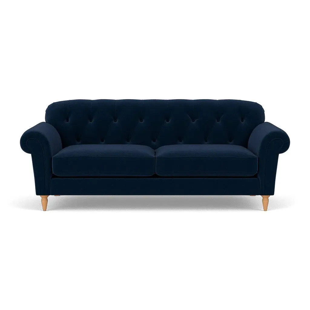 4-Seater Sofa - Deep Blue, Matt Velvet